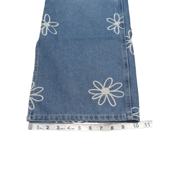 Justice Blue Kids Jeans with White Floral Pattern - Picture 6 of 7